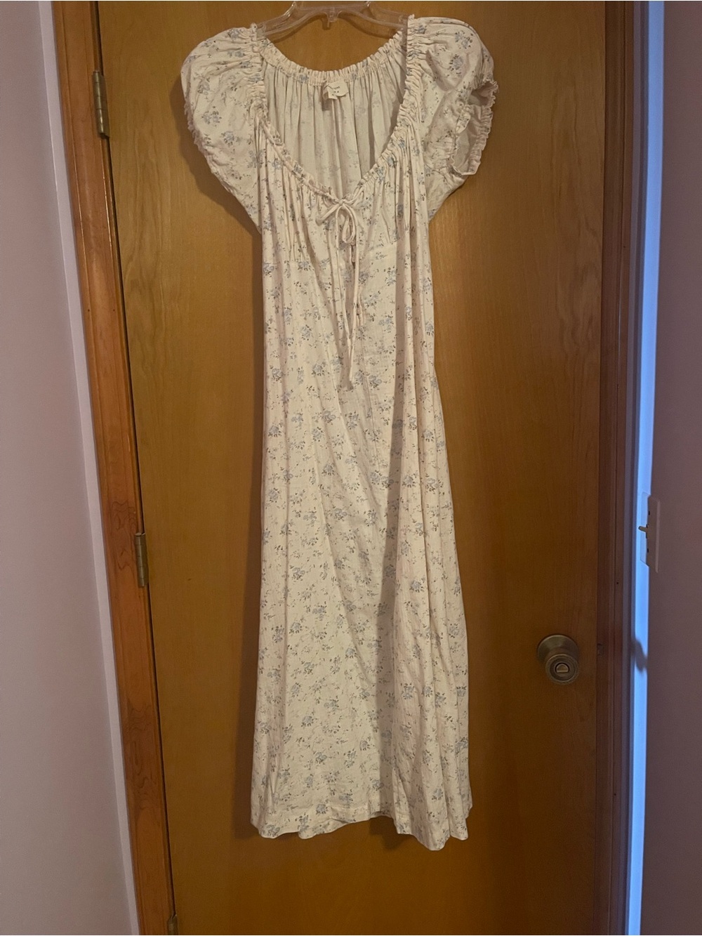 NWOT Worth Collective Marley Cotton Floral Midi Dress Ivory/Blue Size Medium - Picture 6 of 12